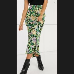 ASOS DESIGN satin bias maxi skirt in floral print